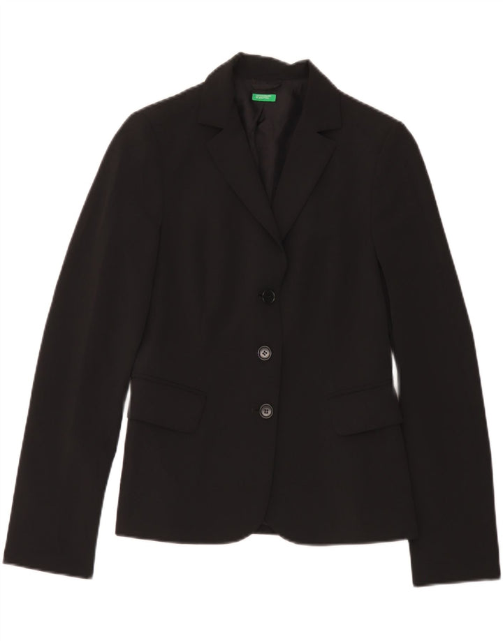 Jaqueta Blazer Feminina Benetton com 3 Botões IT 42 Poliéster Preto Médio