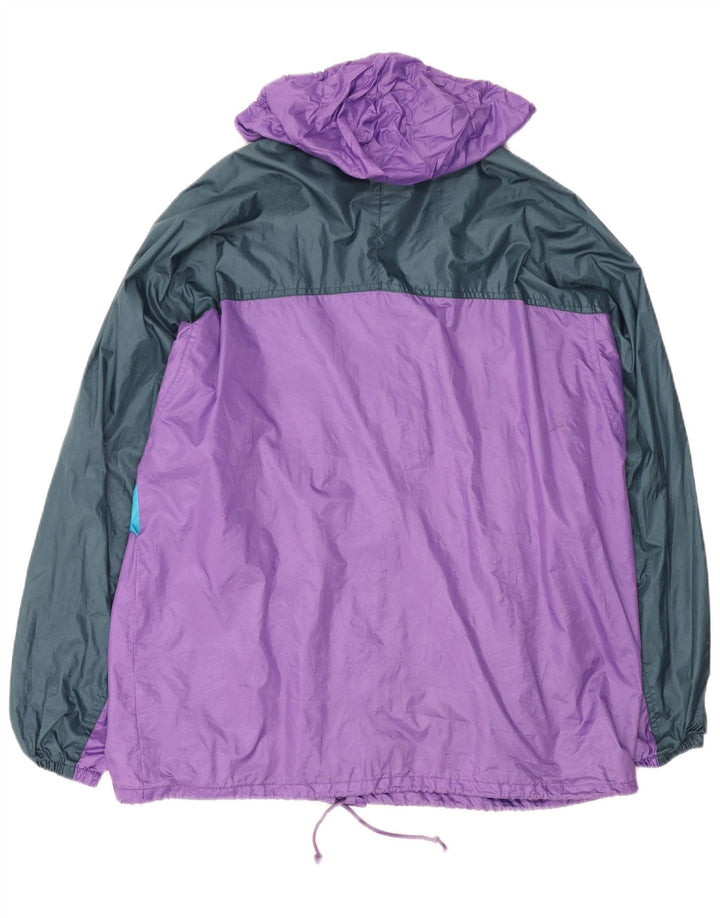 Jaqueta de chuva masculina Capt. Cook com capuz Reino Unido 44 2XL roxo Colourblock retrô