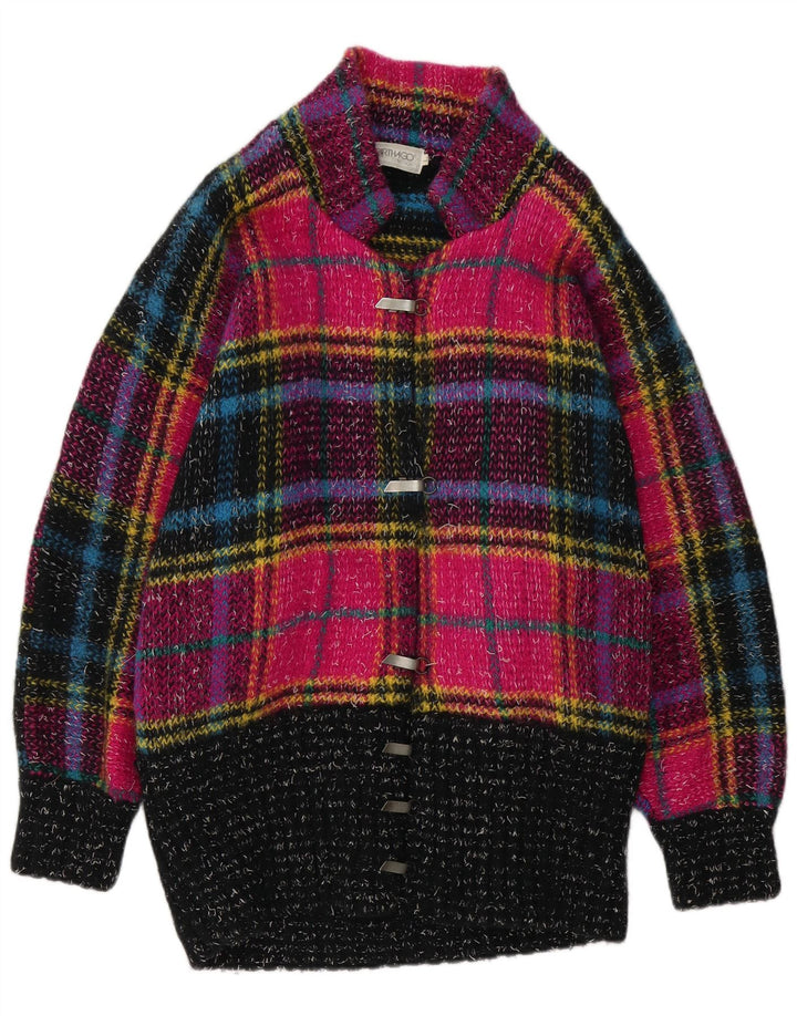 Suéter feminino Carthago Longline Cardigan UK 16 grande xadrez multicolorido