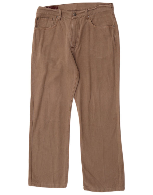 Marlboro Classics Masculino Calça Casual Reta W34 L29 Algodão Marrom