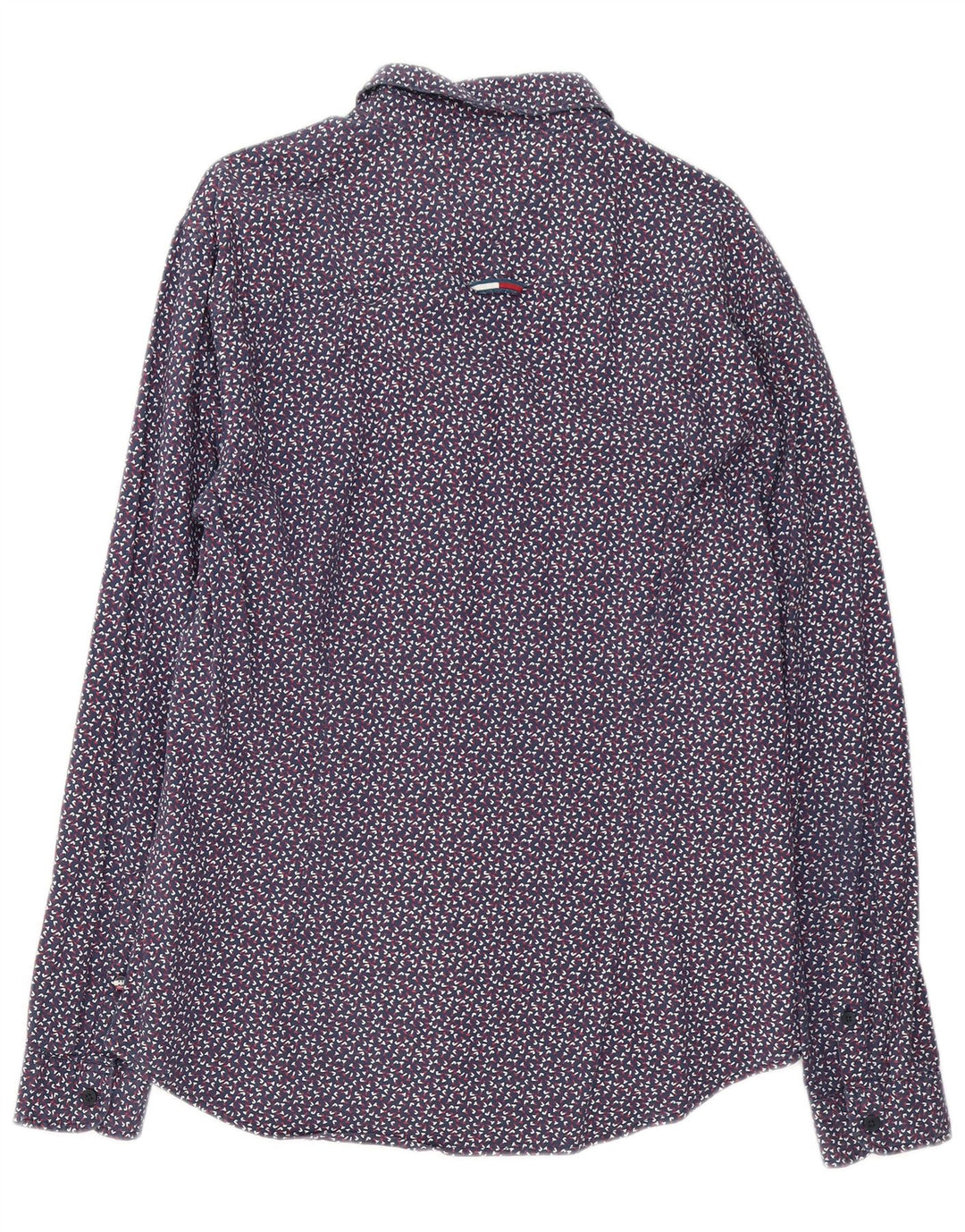 Camisa masculina Tommy Hilfiger grande algodão manchado azul marinho