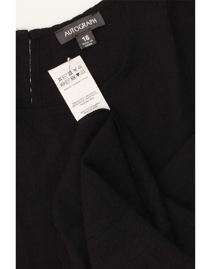Blusa feminina Marks & Spencer Autograph Oversized Top Reino Unido 16 Grande Preto
