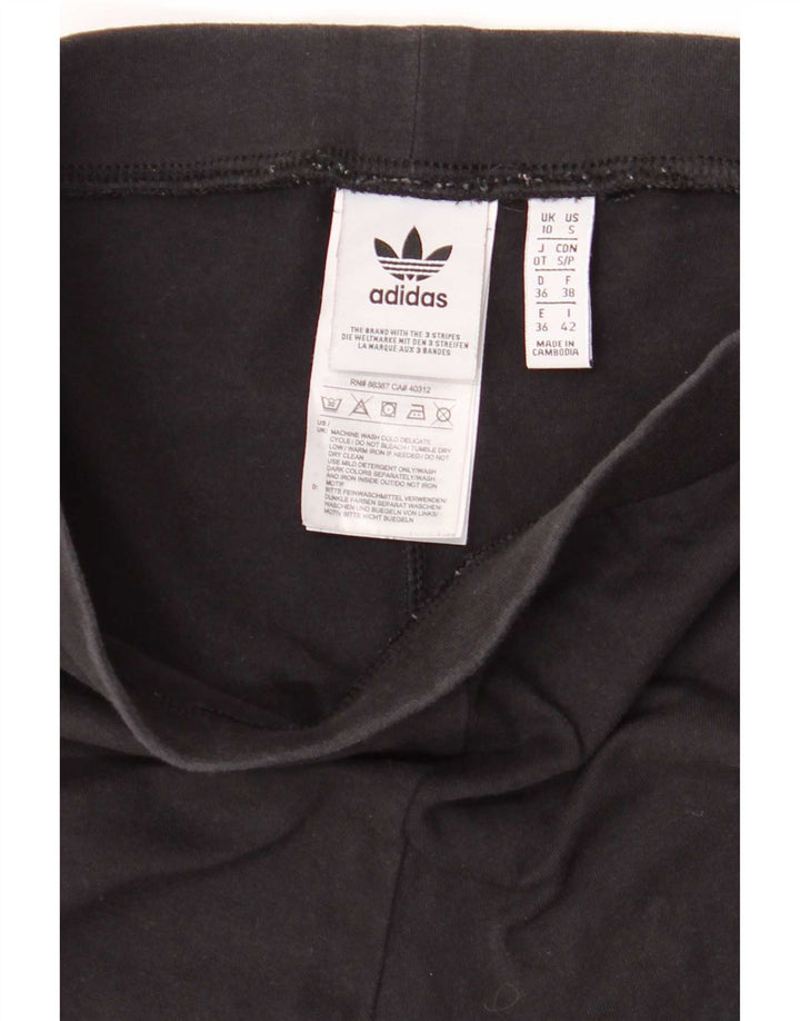 Leggings Adidas Femininas UK 10 Pequenas Algodão Preto
