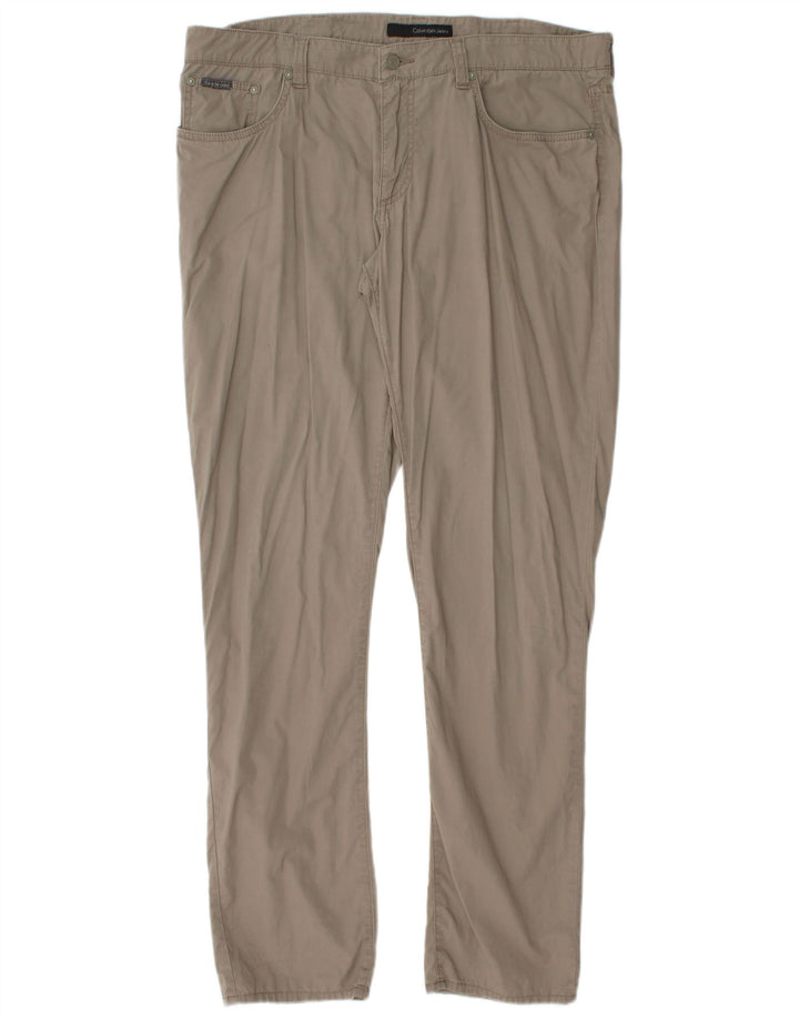 Calça casual masculina CALVIN KLEIN W38 L34 algodão cinza