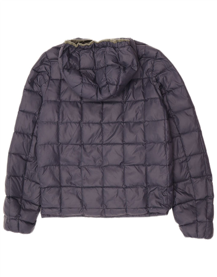 Jaqueta masculina acolchoada reversível com capuz K-Way UK 38 poliamida verde médio