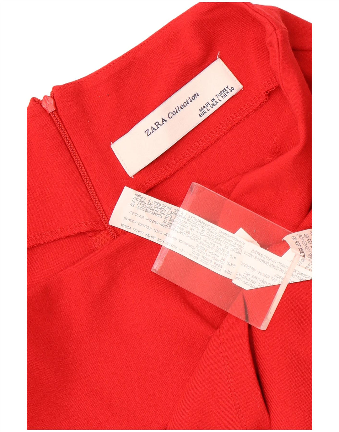 Saia lápis feminina Zara grande W30 viscose vermelha