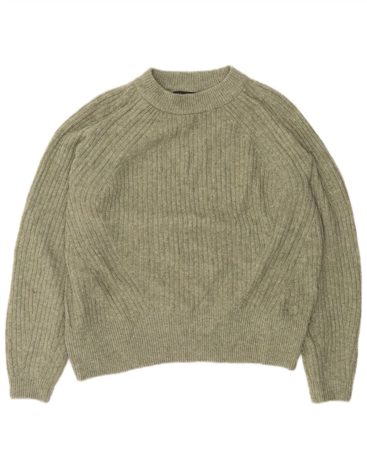 Suéter feminino Marks & Spencer com gola tartaruga Reino Unido 14 verde médio