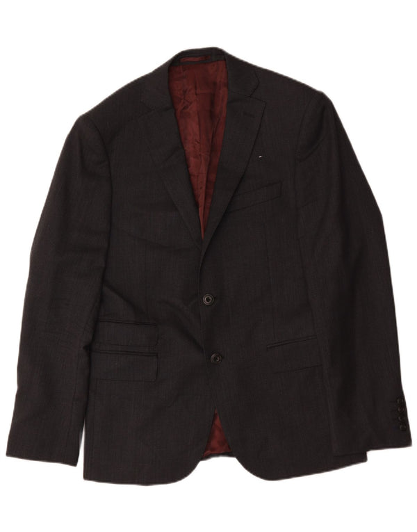 Jaqueta blazer masculina Marks & Spencer com 2 botões Slim Fit Reino Unido 38 lã cinza médio