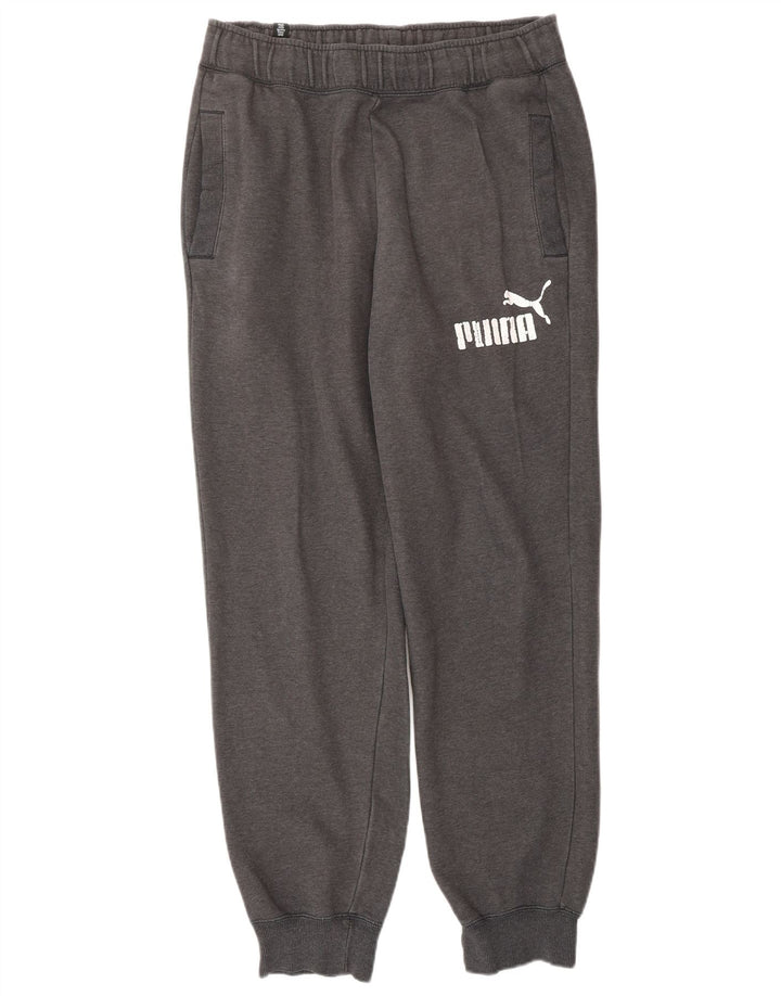 Calça de treino masculina PUMA Graphic Joggers algodão cinza médio