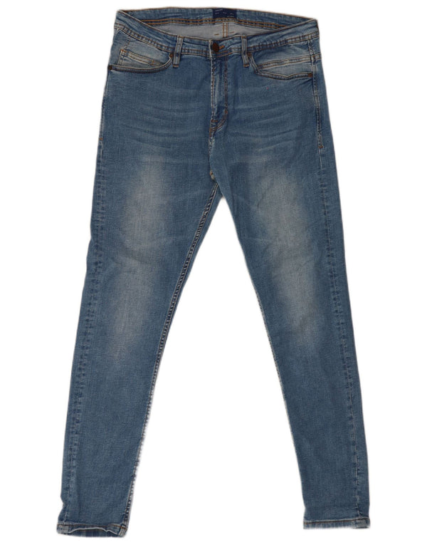 Zara Mens Skinny Jeans EU 46 XL W36 L31 Azul Algodão
