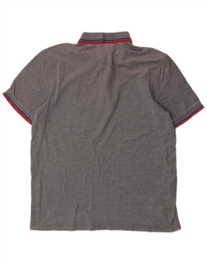 Camisa polo masculina Fred Perry grande algodão listrado cinza