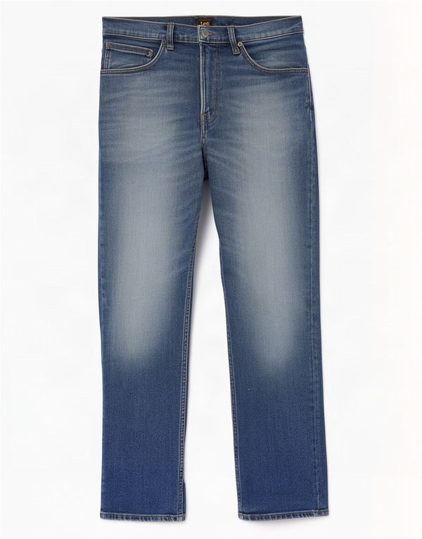 Lee Mens Brooklyn Straight Jeans W32 L32 Azul Algodão