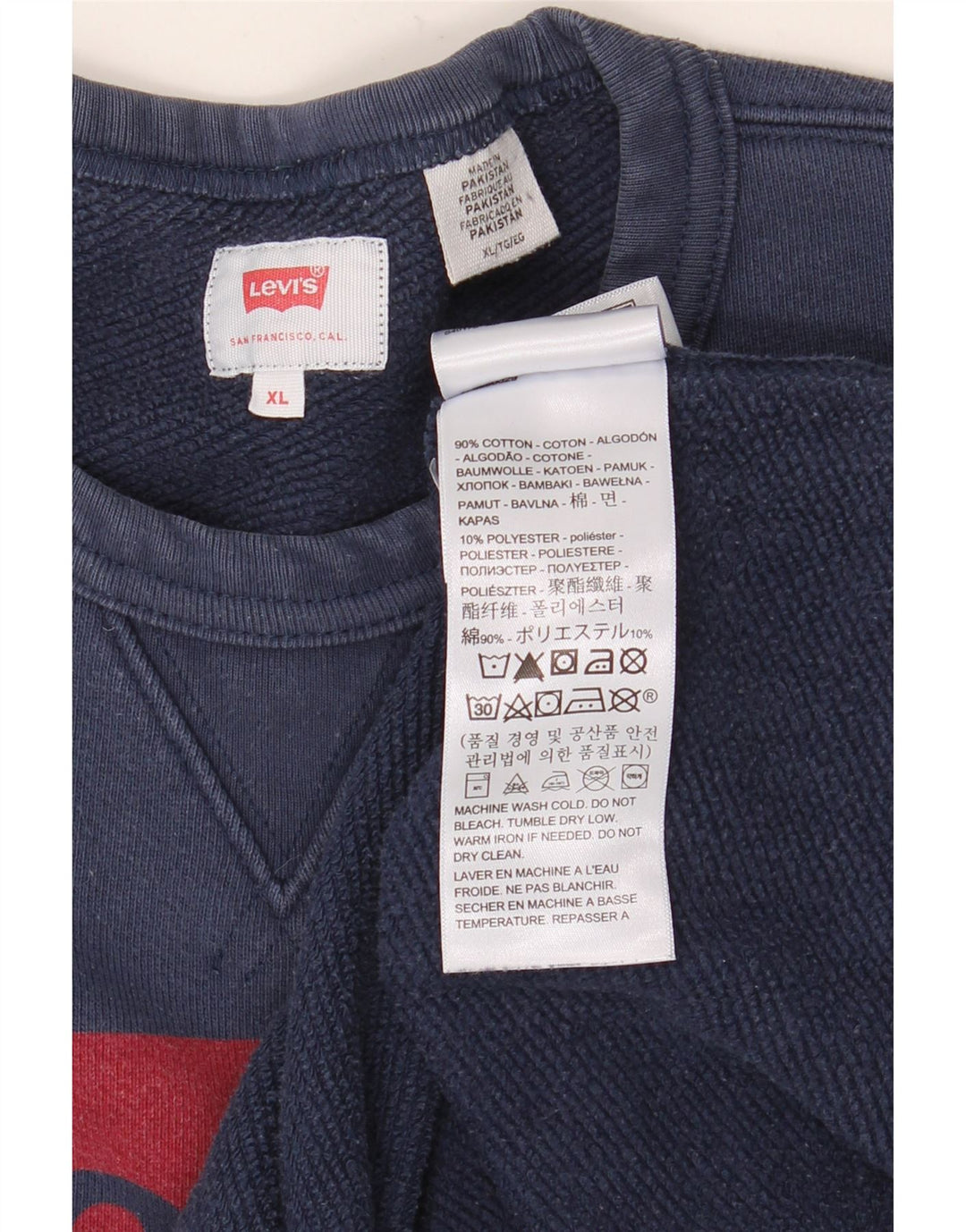 Moletom gráfico masculino LEVI'S Jumper XL azul marinho algodão