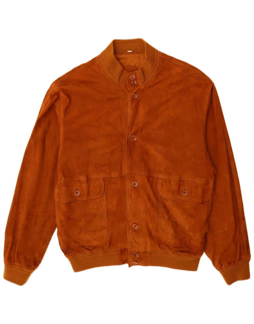 Jaqueta bomber masculina vintage de camurça IT 56 3XL couro marrom