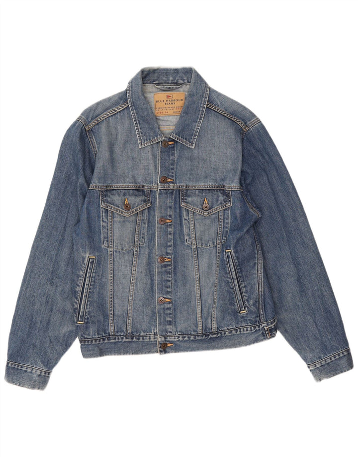 Jaqueta jeans masculina Marks & Spencer UK 38 algodão azul médio