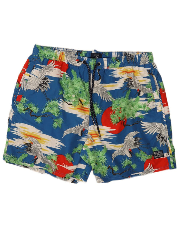 Shorts de natação masculino Superdry 2XL azul poliéster havaiano