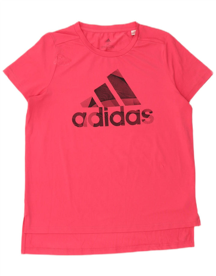 Adidas Camiseta Feminina Graphic Top UK 12/14 Médio Rosa Poliéster