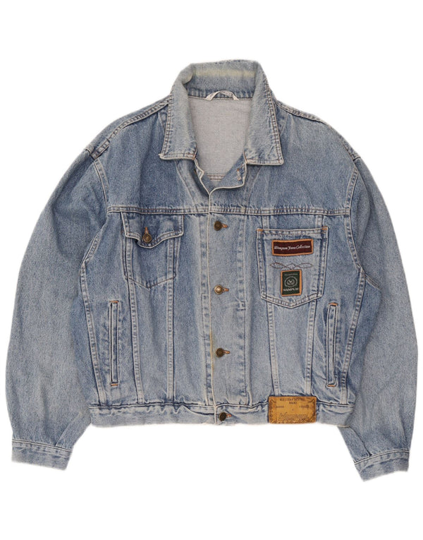 Jaqueta jeans feminina Wampum UK 16 grande azul