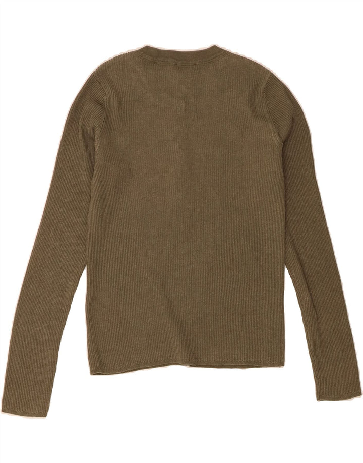 TOMMY HILFIGER Womens Crew Neck Jumper Sweater UK 10 Small Green Cotton Vintage Tommy Hilfiger and Second-Hand Tommy Hilfiger from Messina Hembry 