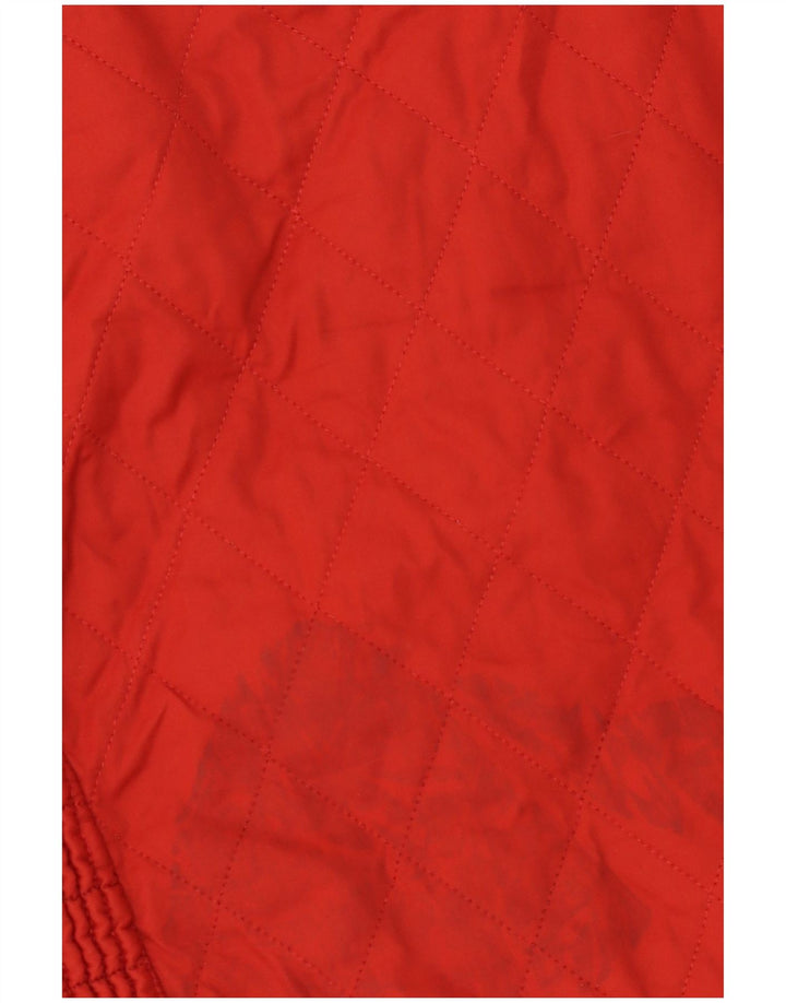 Jaqueta acolchoada feminina Barbour UK 14 grande poliéster vermelho