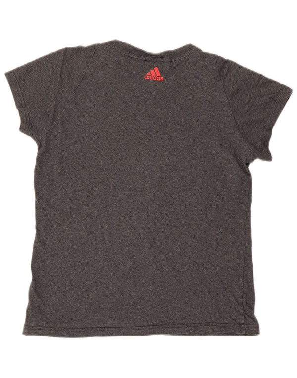 Camiseta Adidas Feminina Graphic Top UK 10 Pequena Cinza