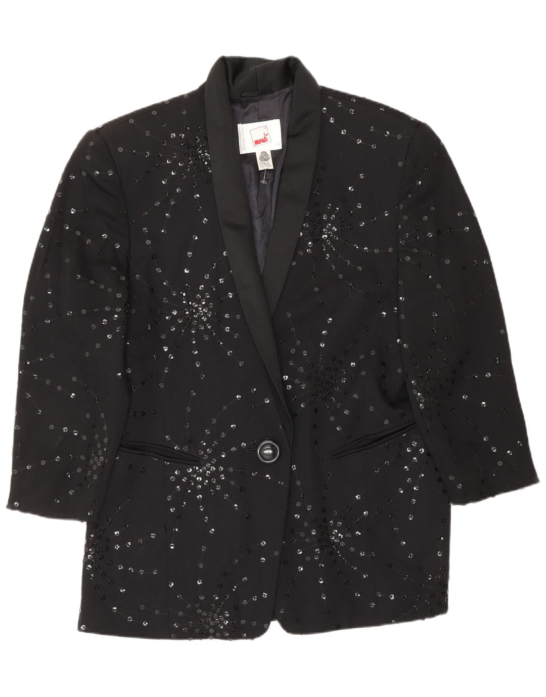 Jaqueta blazer feminina MONDI com 1 botão EU 40 lã floral preta média