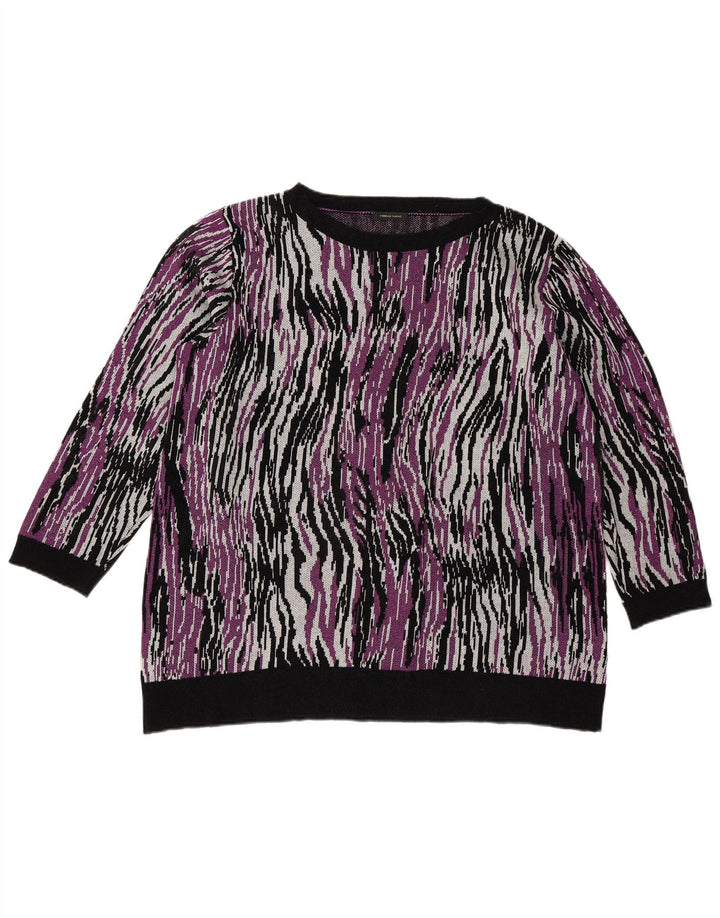 Suéter feminino Florela Rubino com gola redonda Reino Unido 14 médio multicolorido