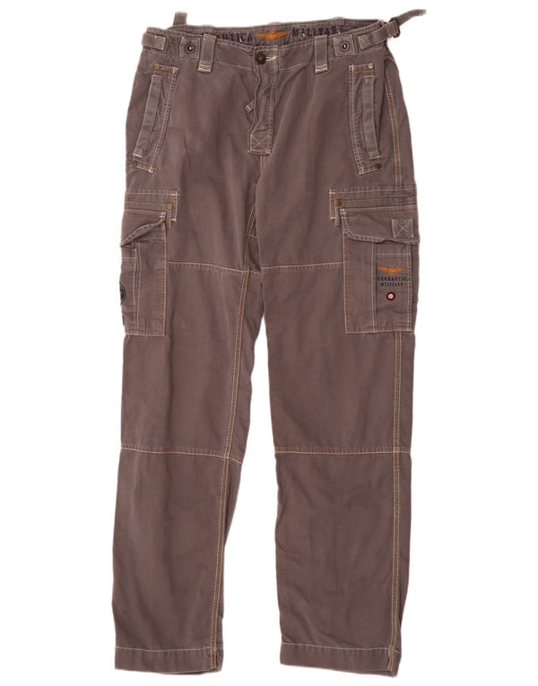 Calça cargo reta masculina Aeronautica Militare IT 50 grande W34 L33 cinza
