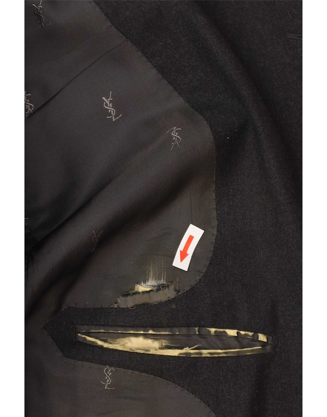 Jaqueta blazer masculina Yves Saint Laurent com 2 botões IT 56 3XL cinza lã clássica