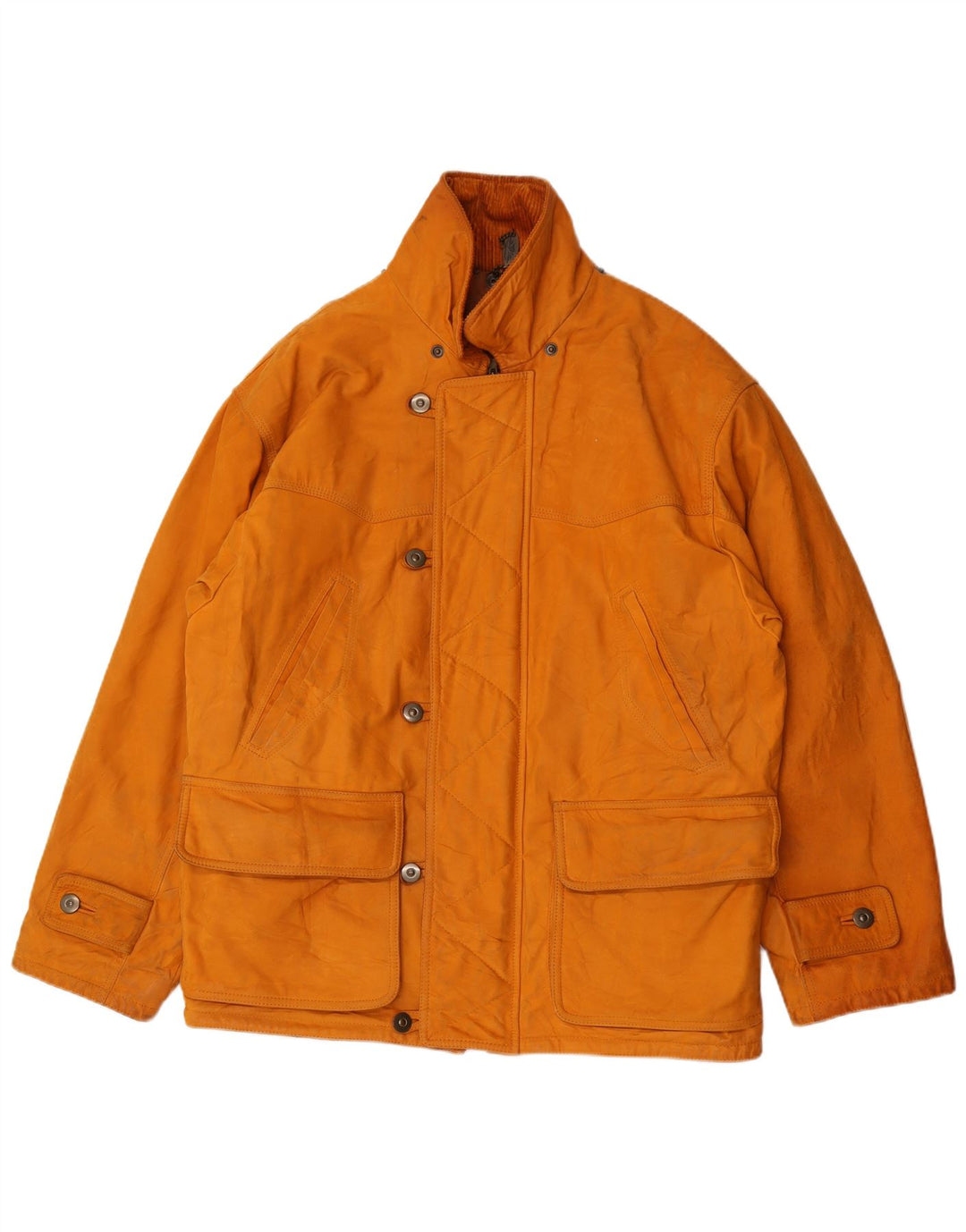 Jaqueta de couro masculina vintage IT 50 grande couro marrom