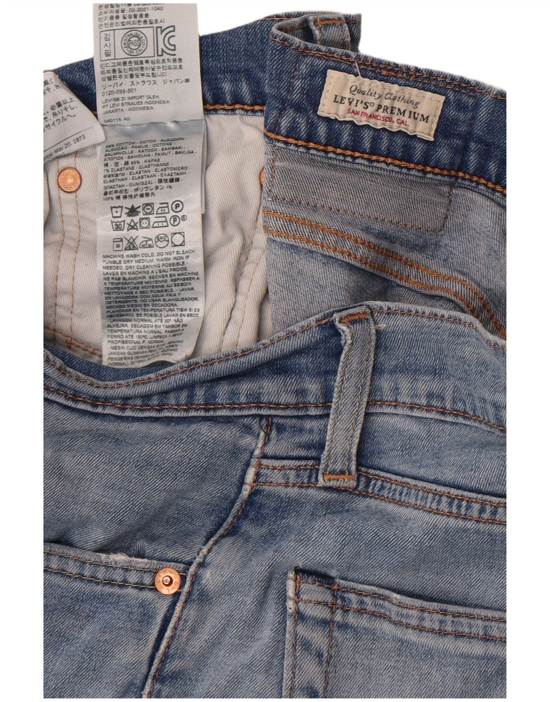 Calça Jeans Levis 511 Slim Masculina W32 L34 Azul Algodão