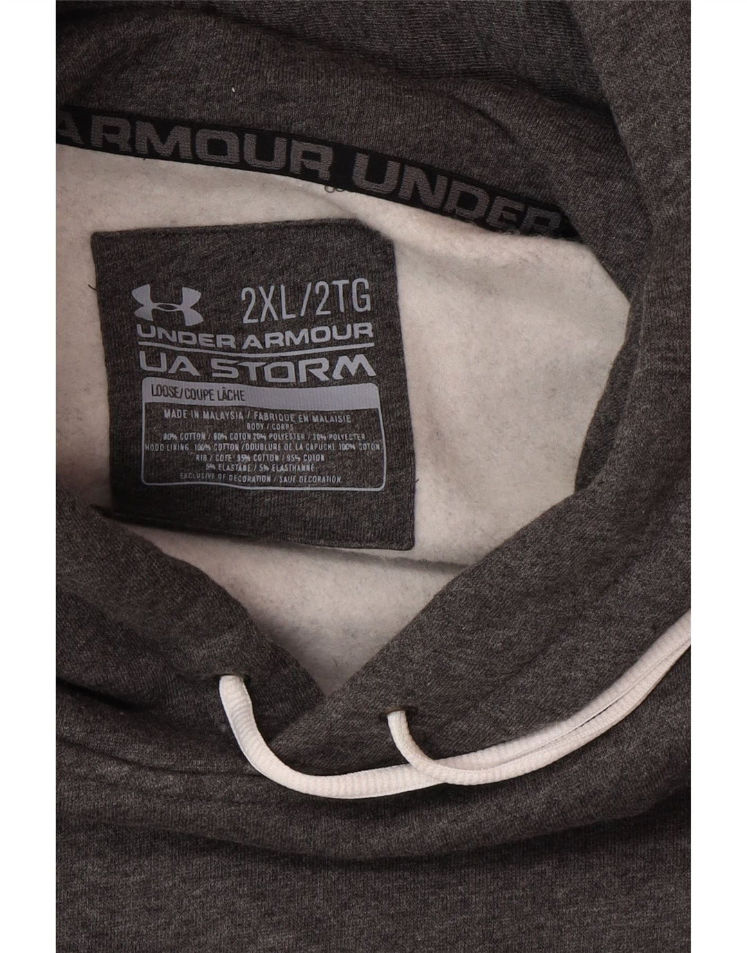 UNDER ARMOUR Suéter masculino com capuz 2XL algodão cinza