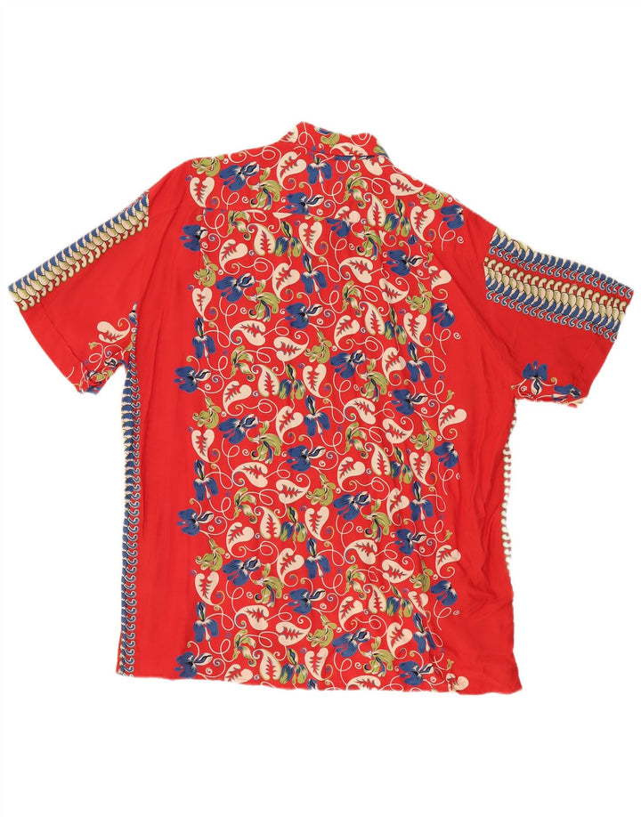 Camisa masculina de manga curta Ciao grande vermelha Paisley