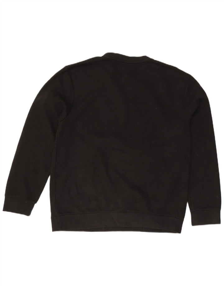 FILA feminino solto ajuste moletom gráfico jumper Reino Unido 16 grande algodão preto