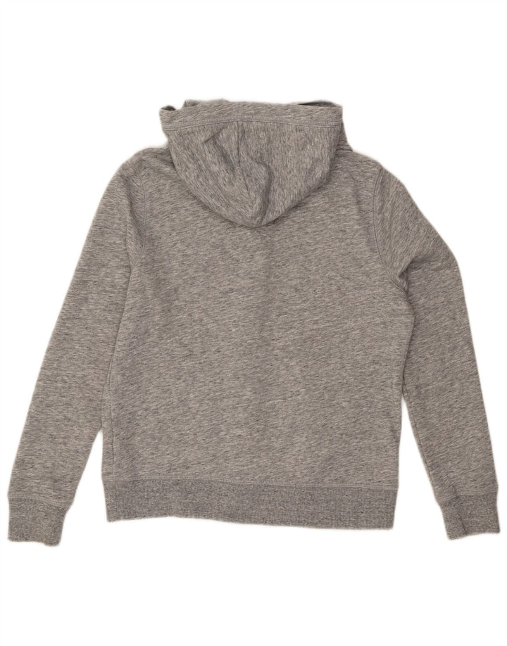 Suéter feminino TOMMY HILFIGER com capuz e zíper grande Reino Unido 10 pequeno cinza