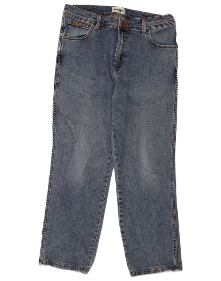 Wrangler Masculino Texas Straight Jeans W36 L29 Azul Algodão