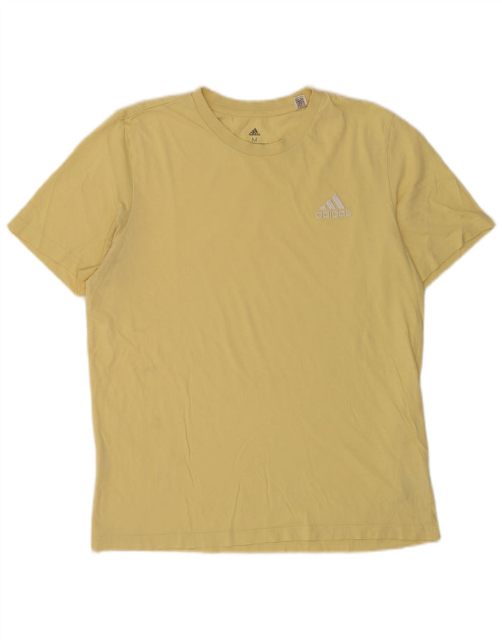 Adidas Mens Camiseta Top Médio Algodão Amarelo