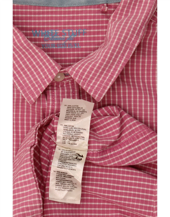 Camisa masculina White Stuff XL algodão xadrez rosa