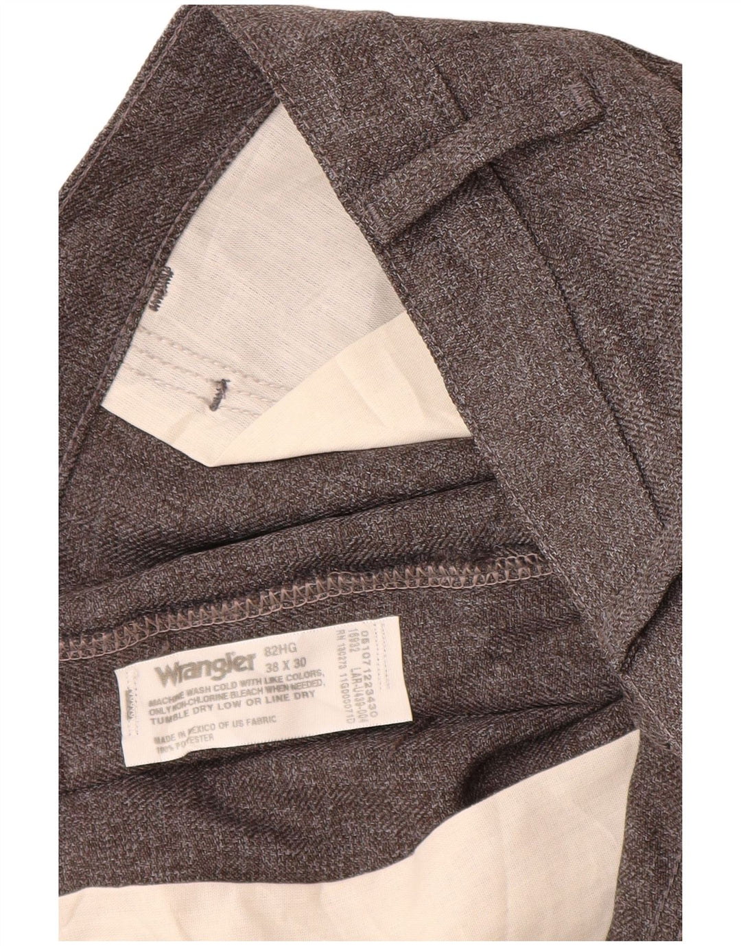 Calça Wrangler masculina reta casual W38 L30 poliéster cinza