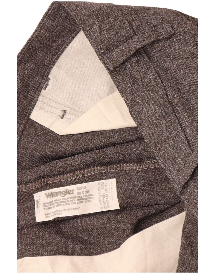 Calça Wrangler masculina reta casual W38 L30 poliéster cinza