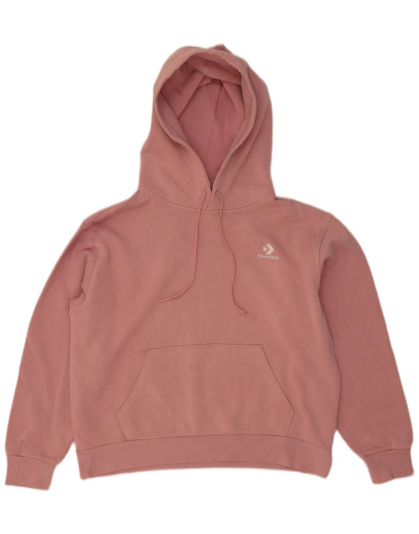 Converse feminino oversized moletom com capuz UK 14 médio algodão rosa