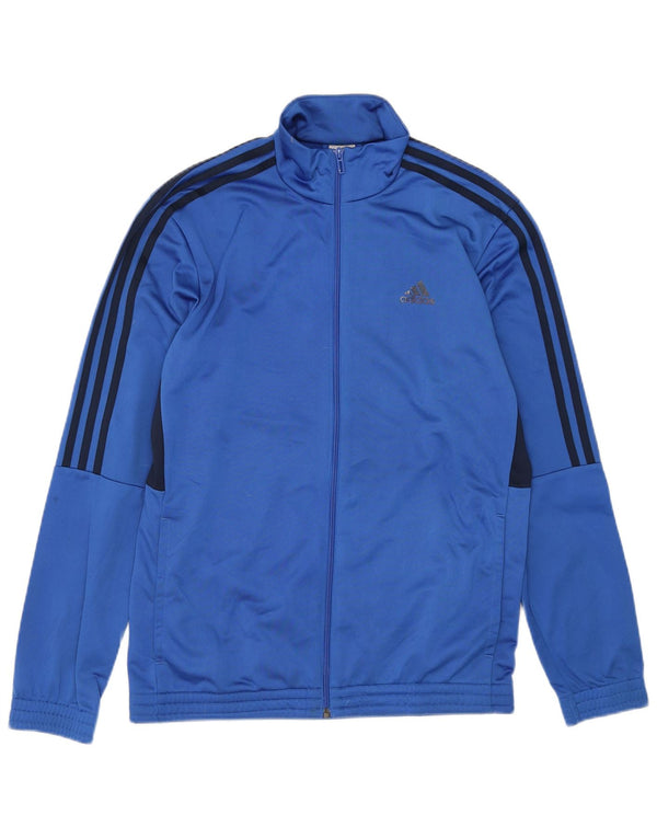 Adidas Mens Tracksuit Top Jacket UK 40/42 Médio Azul Colourblock Poliéster