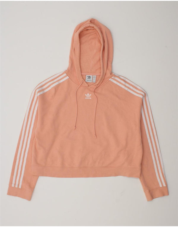 Adidas Womens Crop Hoodie Jumper UK 18 XL Laranja Algodão