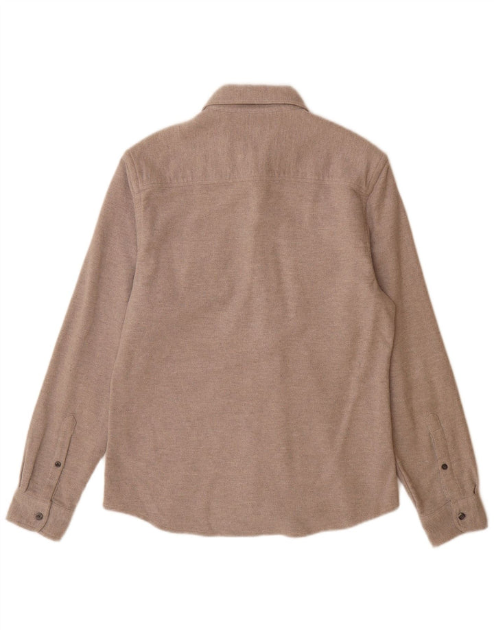 Camisa masculina Reiss Regular Fit grande algodão cinza