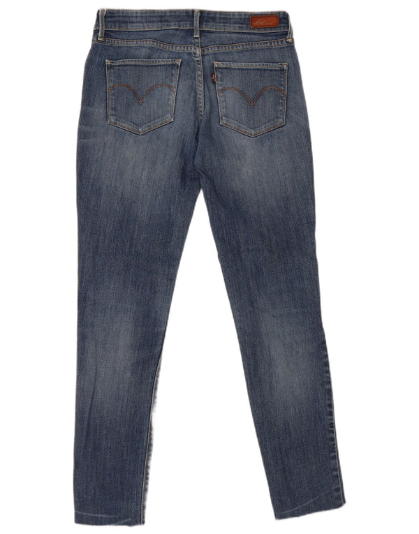 Levi's Womens Demi Curve Distressed Skinny Jeans W26 L28 Blue Cotton
