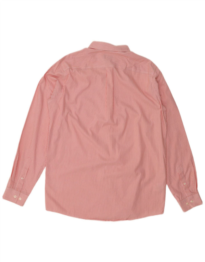 Camisa masculina alta e relaxada Eddie Bauer, algodão listrado vermelho grande