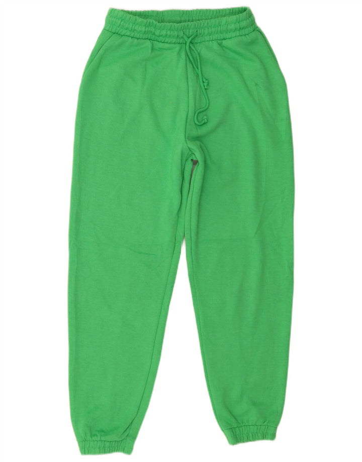 Calça de treino feminina Zara Joggers UK 10 poliéster verde pequeno