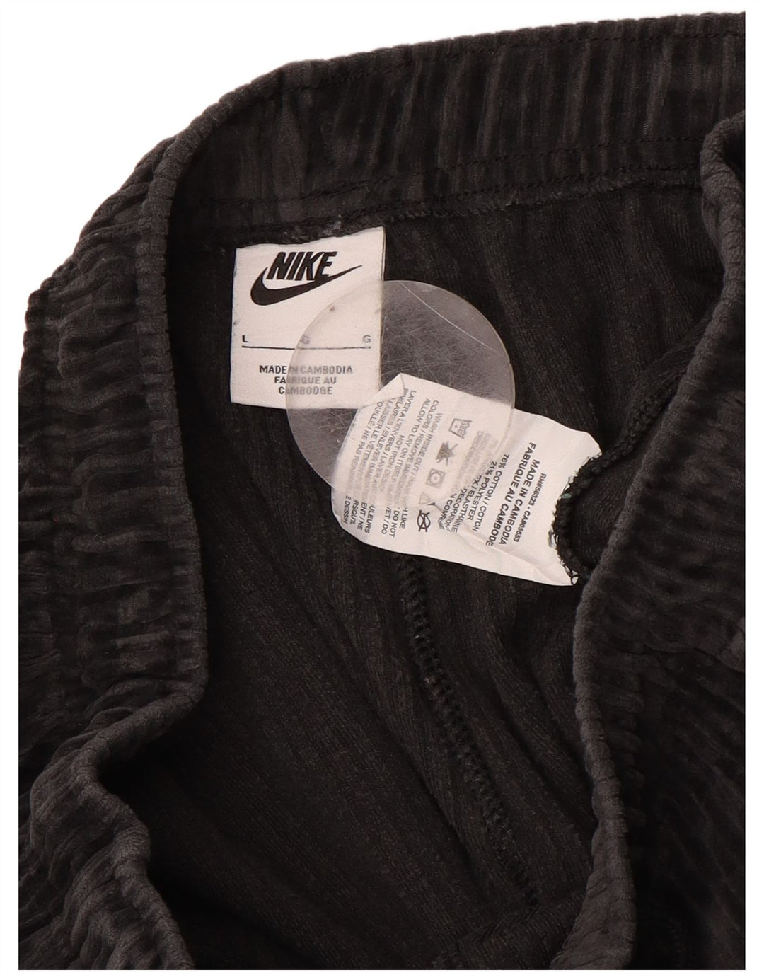 Calça de treino masculina de veludo NIKE grande algodão preto