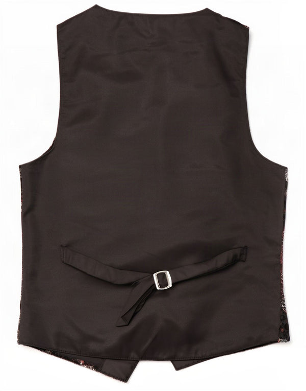 Colete ocidental feminino vintage UK 12 médio preto geométrico