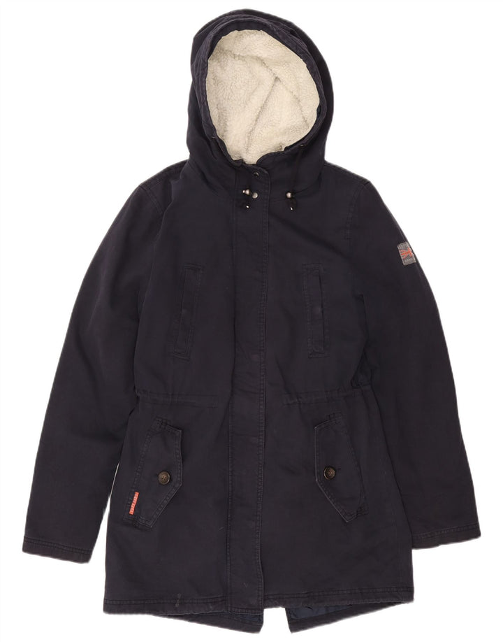 Jaqueta feminina SUPERDRY The Rookie Oversized Parka UK 6 XS azul marinho